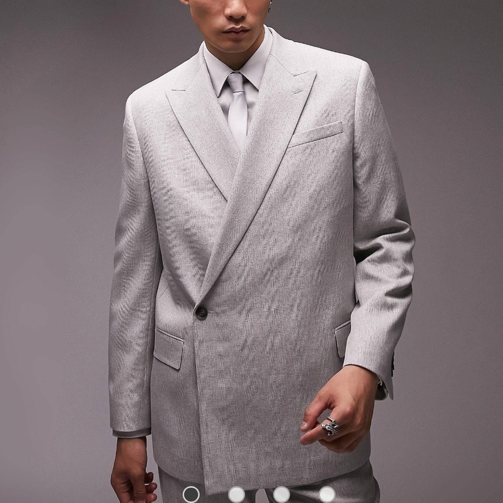 Topman Double Breasted One Button Suit Jacket